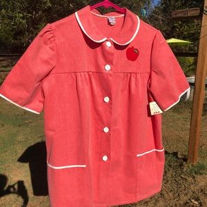 Vintage NEW WITH TAGS Apple Button Shirt Smock Small by Tempo USA